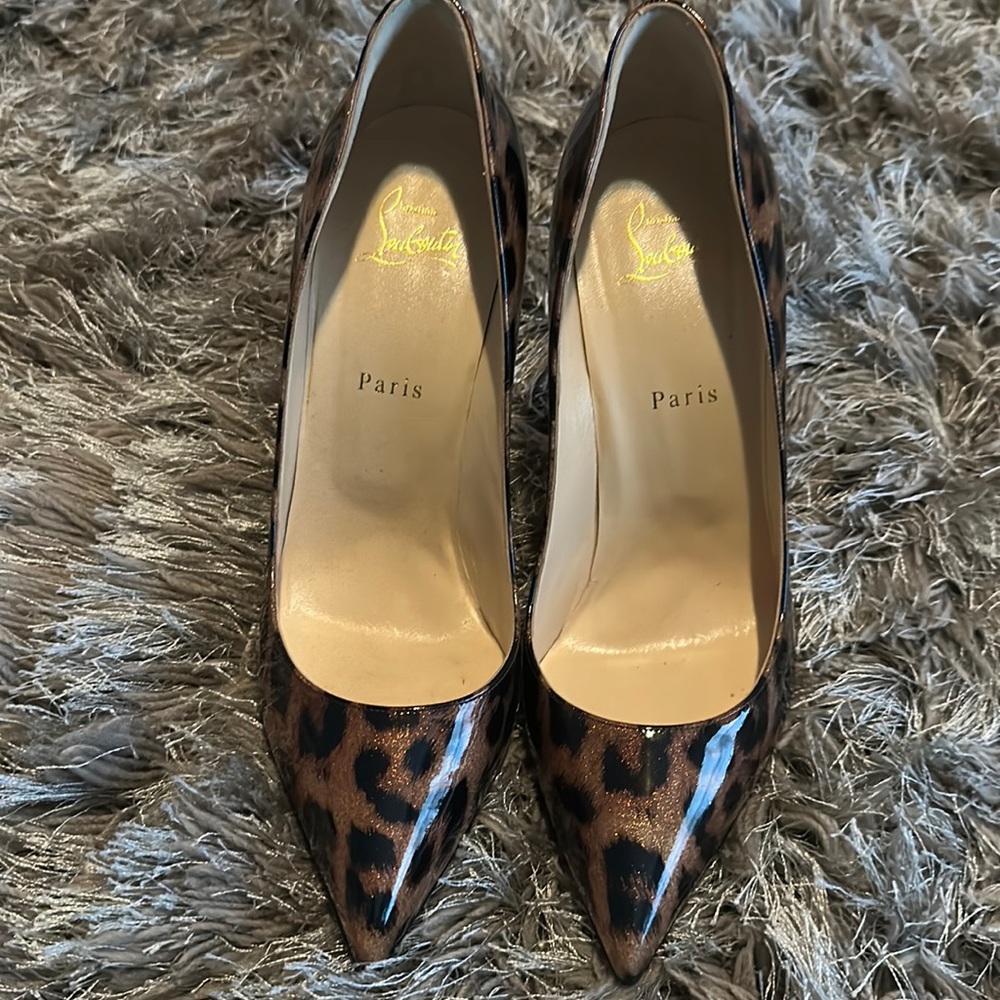 Christian Louboutin pigalle folllies 100 patent glitter leo Size 41